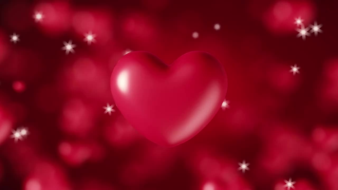 红色旋转心爱心情人节背景七夕视频素材