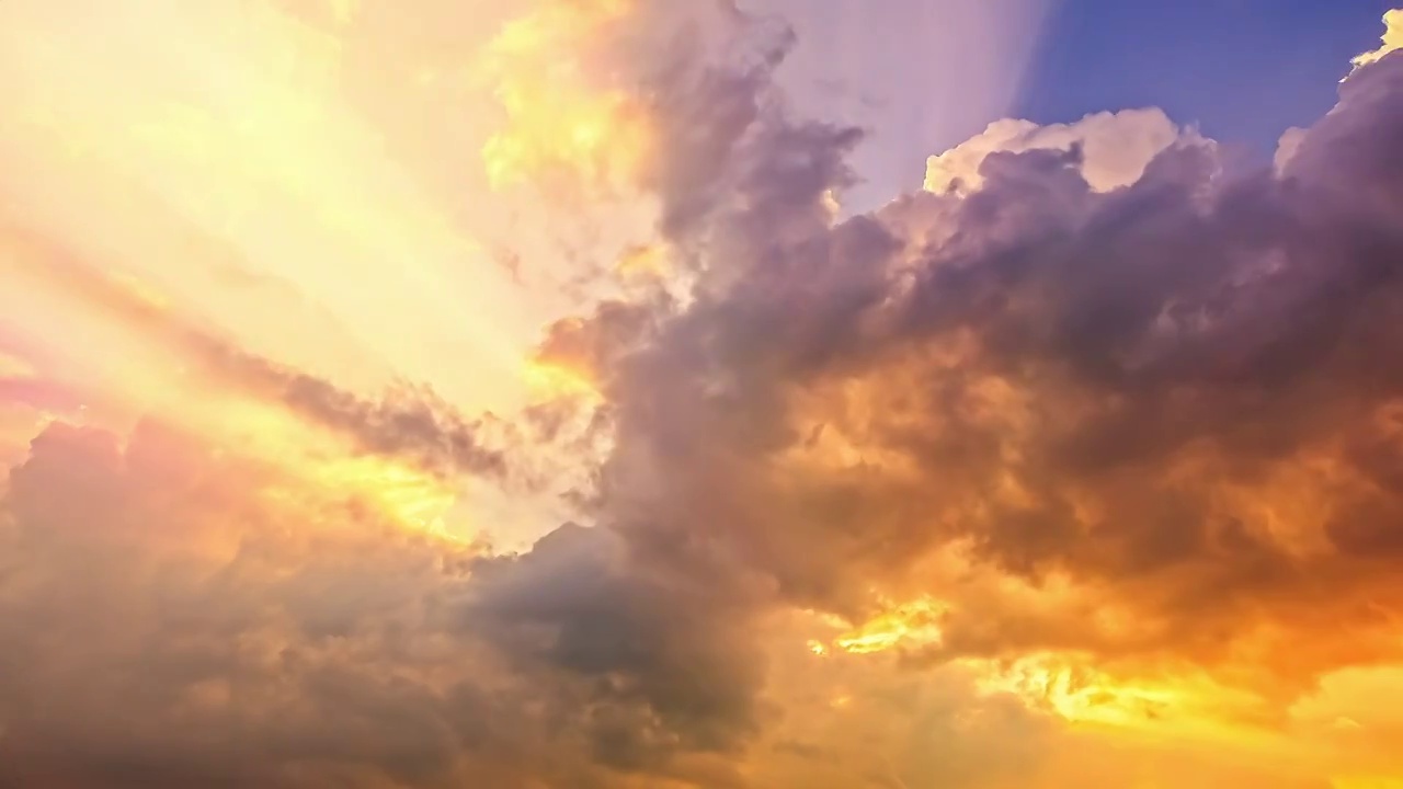 清晨美丽多彩的天空云延时视频下载
