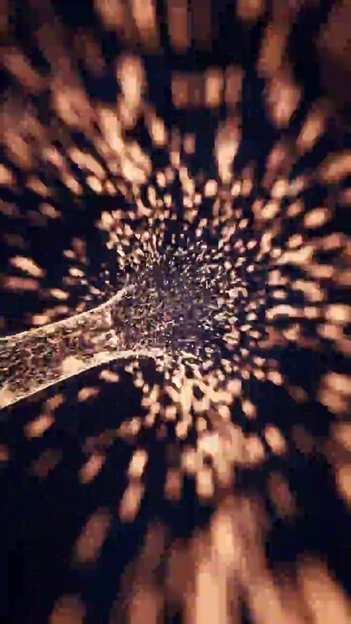 金色流动的粒子隧道3D渲染视频下载