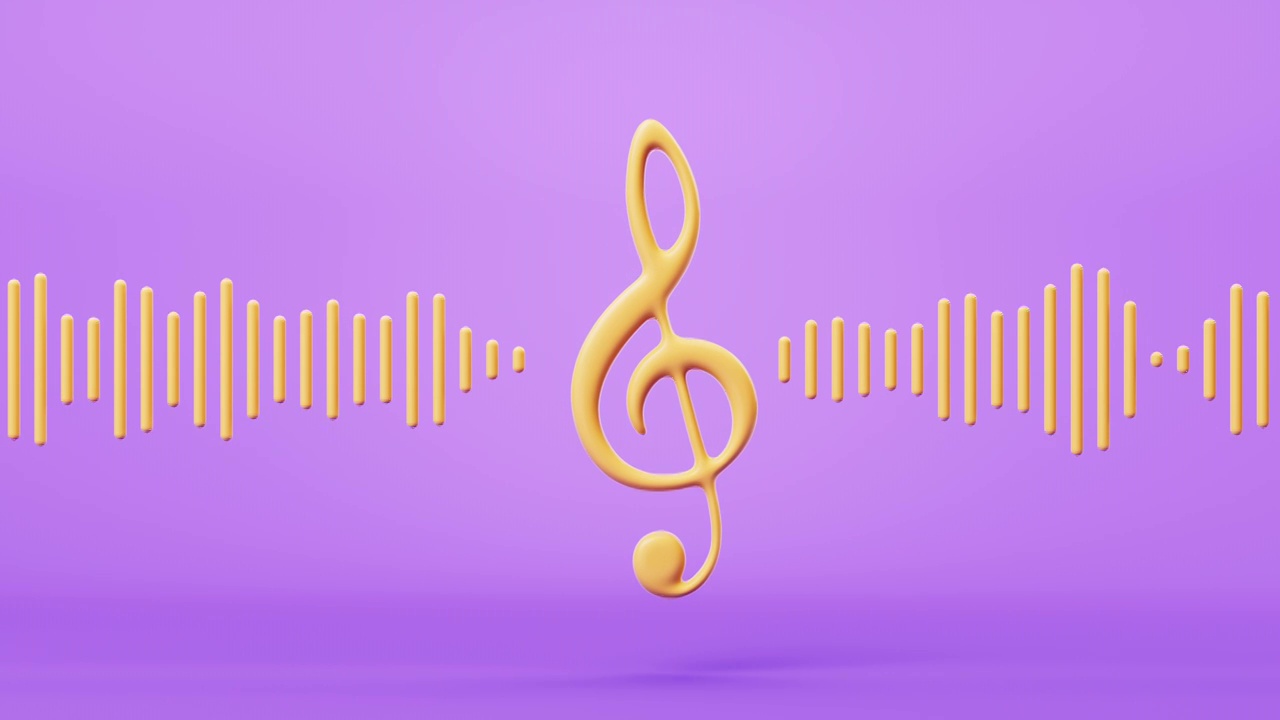音符与曲调循环动画3D渲染视频素材