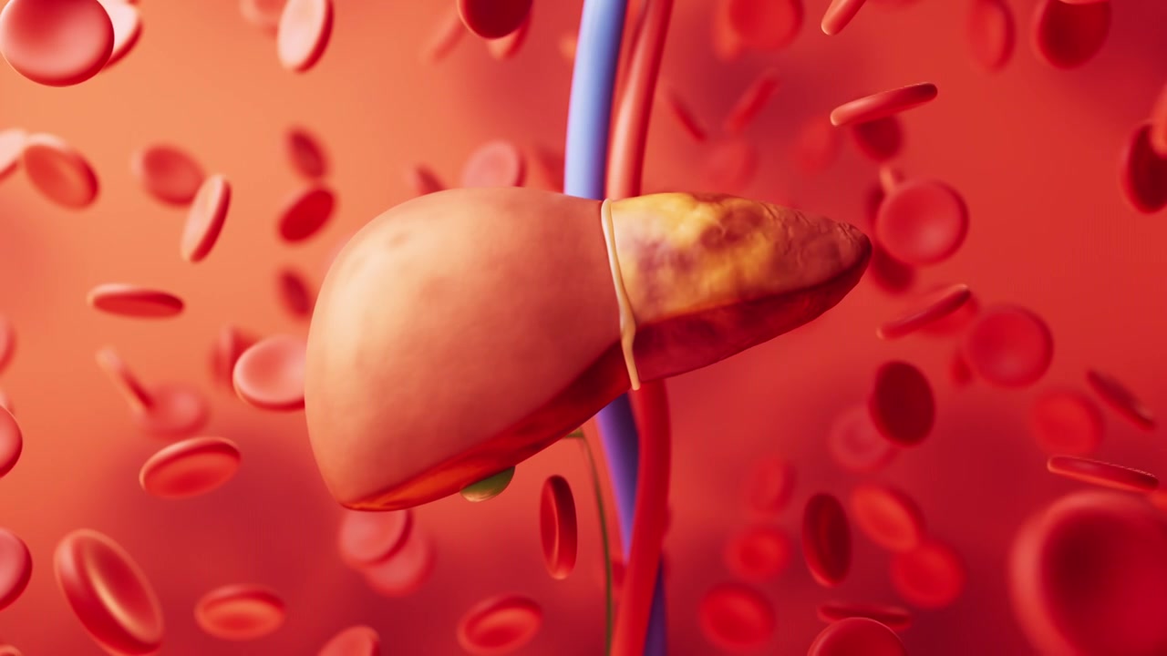 脂肪肝与生物医学3D渲染视频素材