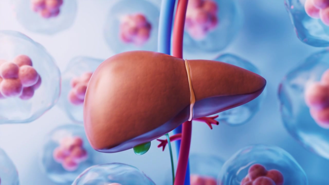 肝脏器官与生物医学3D渲染视频素材