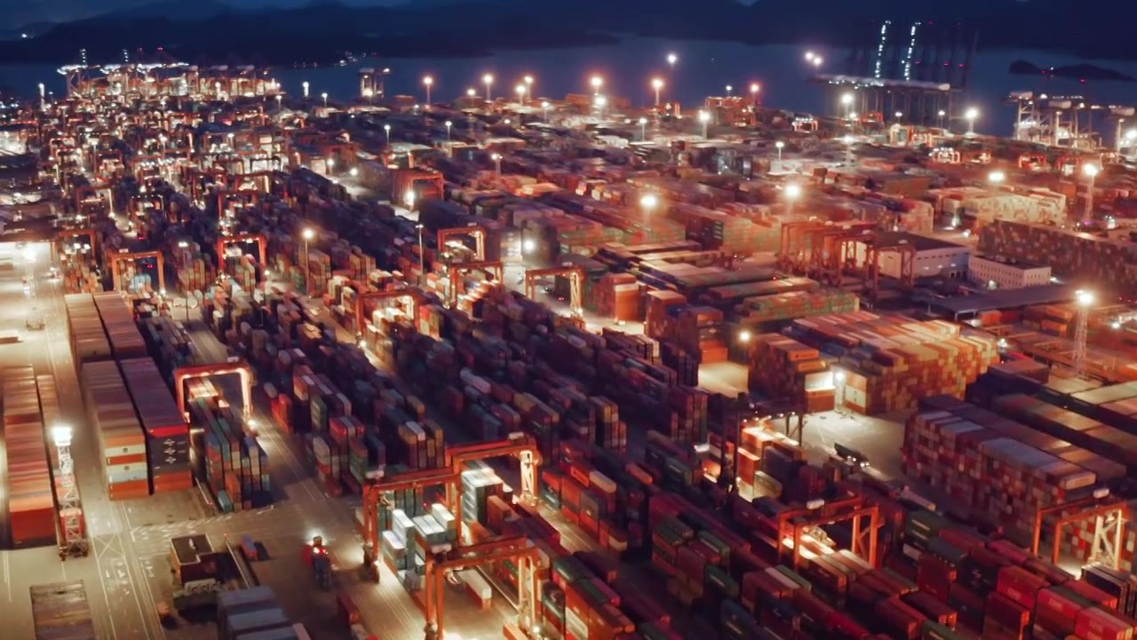 深圳集装箱贸易港口视频下载