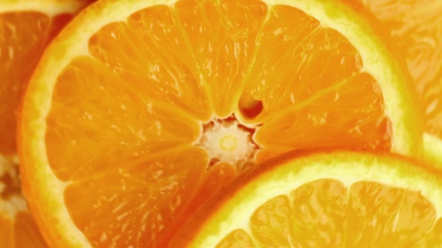 橙色切片(微距缩放)视频素材