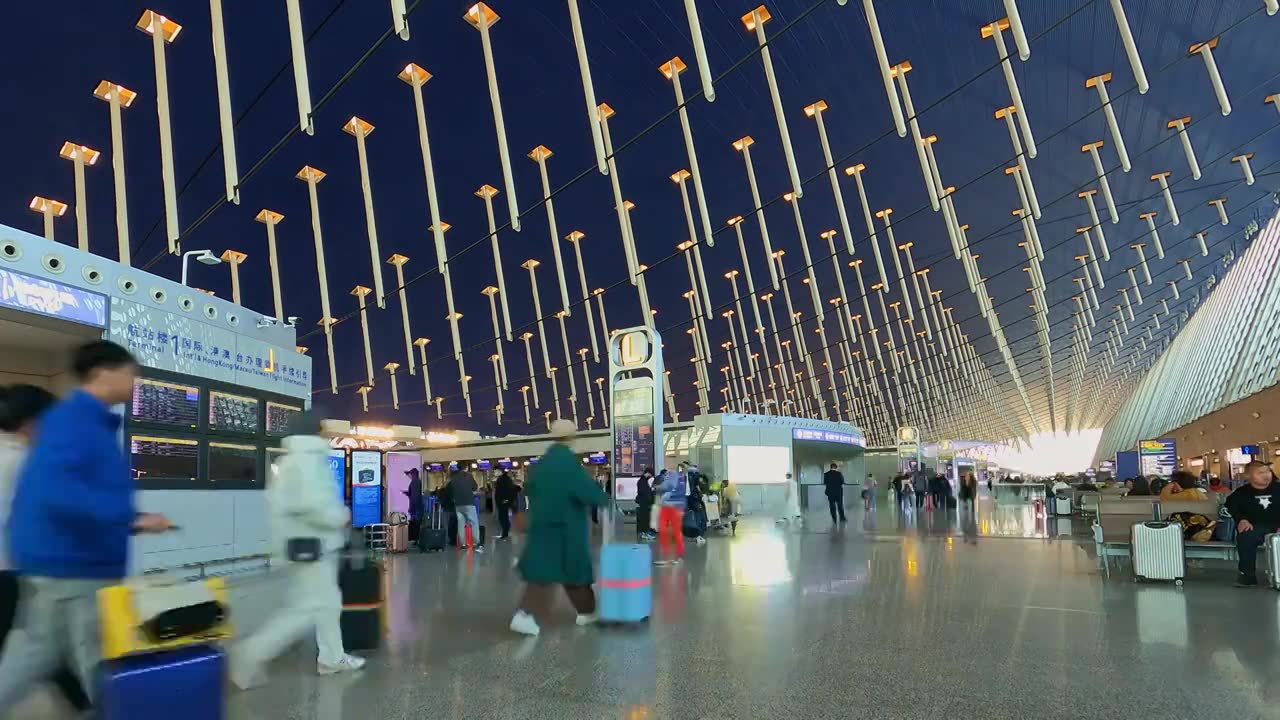 上海浦东机场航站楼视频下载