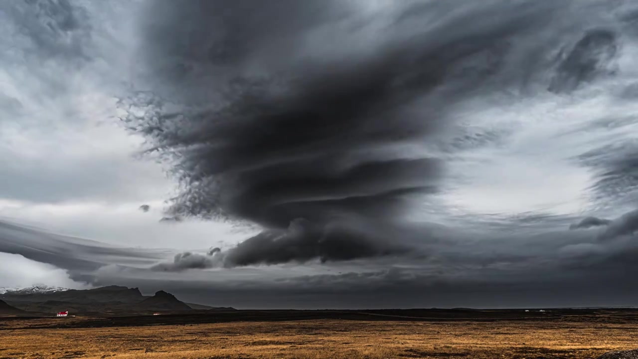 4K冰岛飓风气旋风暴云天气变化时摄影视频下载