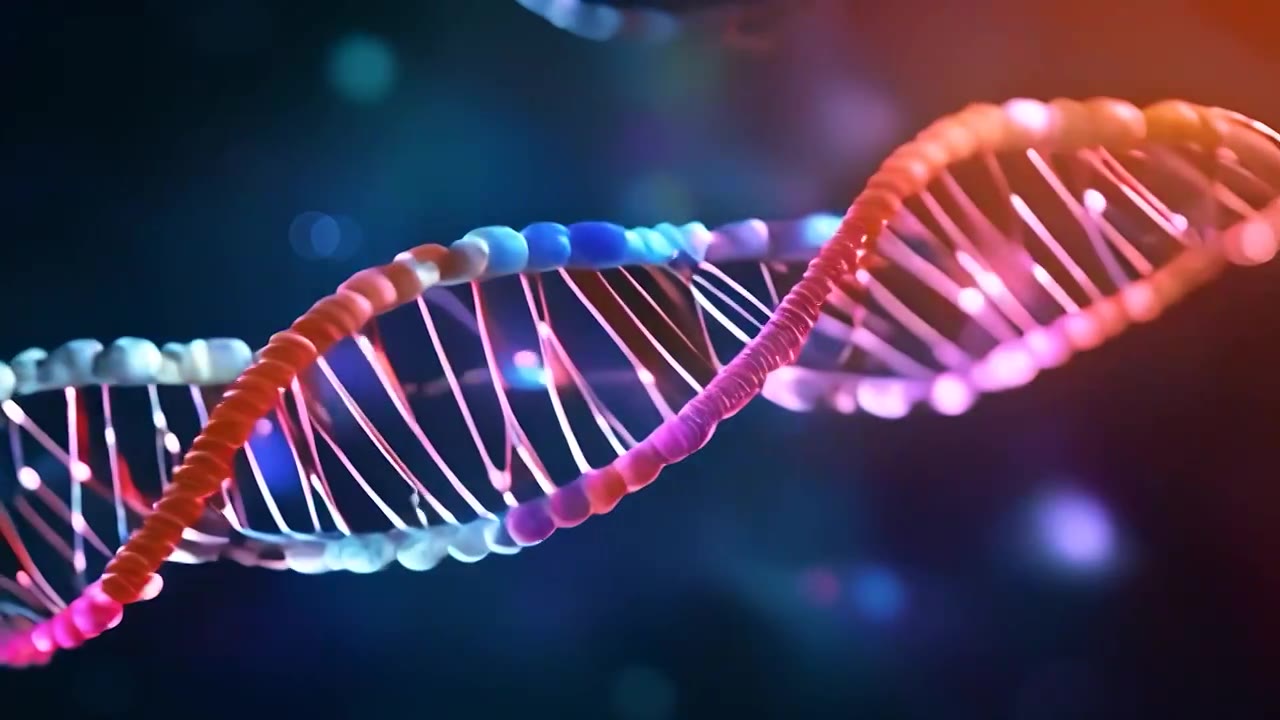 医疗科研生物工程DNA双链基因模型展示视频下载