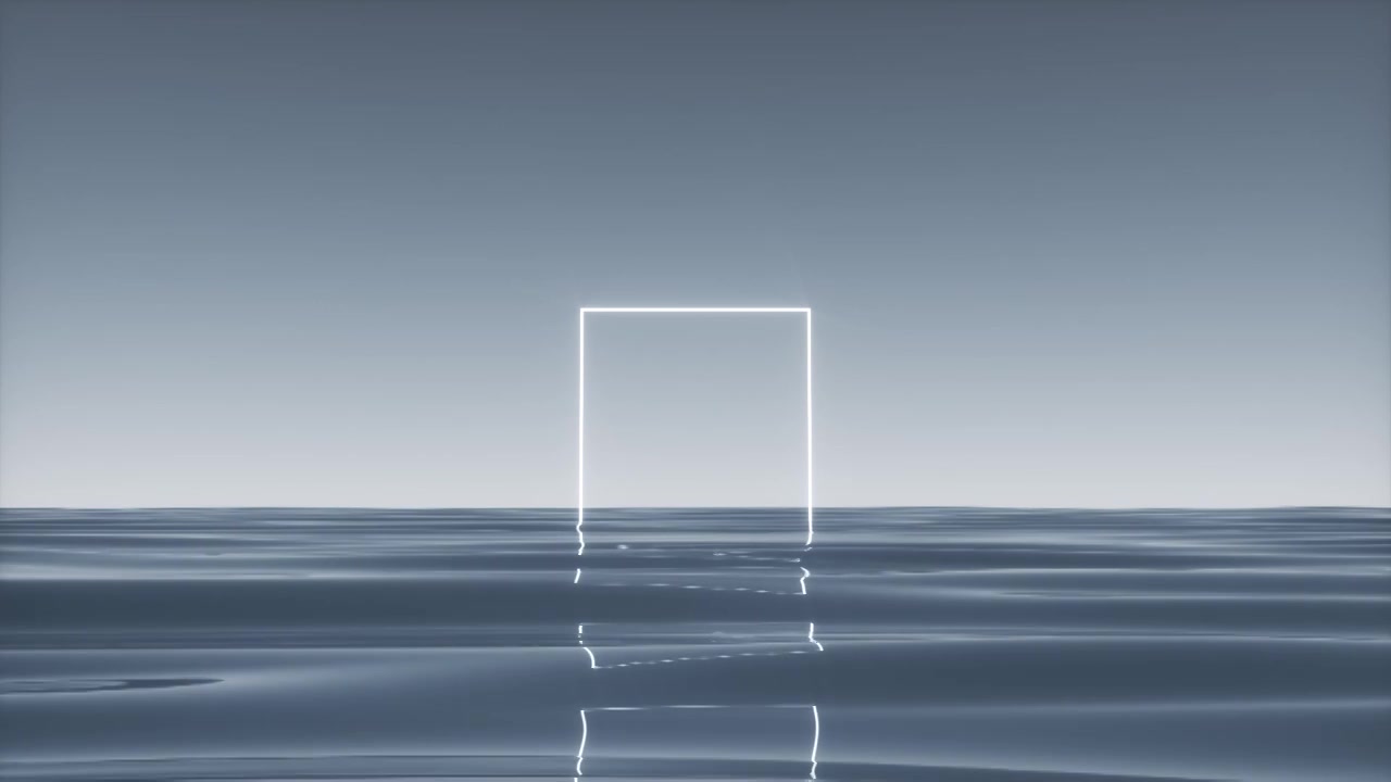 抽象概念海平面和天空与地产素材 3D渲染视频下载