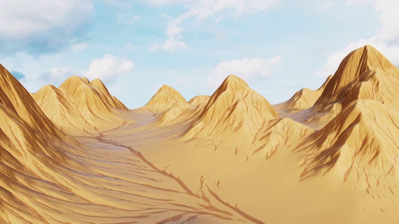 户外山脉地形背景3D渲染视频素材