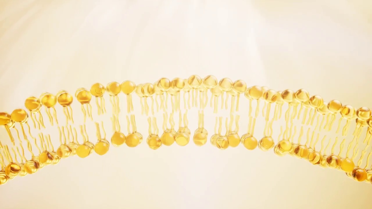 金色透明细胞膜3D渲染视频素材