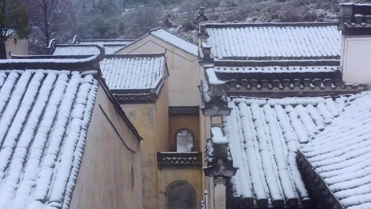 【4K无水印】黄山呈坎雪景合集视频下载