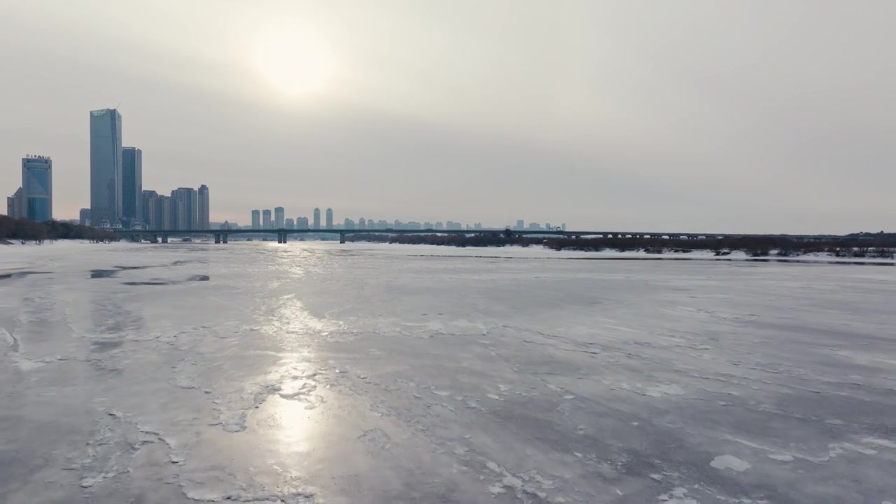 哈尔滨城市大景航拍视频素材