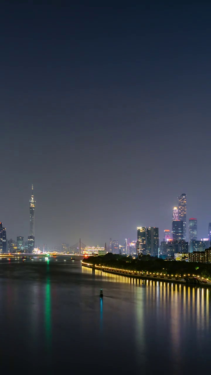 广州城市风光日转夜延时视频素材
