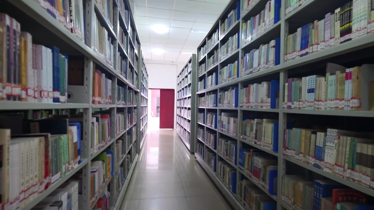 大学图书馆书籍厚重的档案室大门视频下载