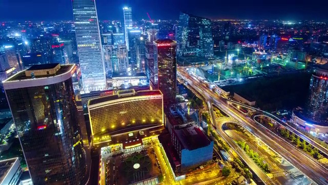 延时摄影-北京国贸夜景视频下载