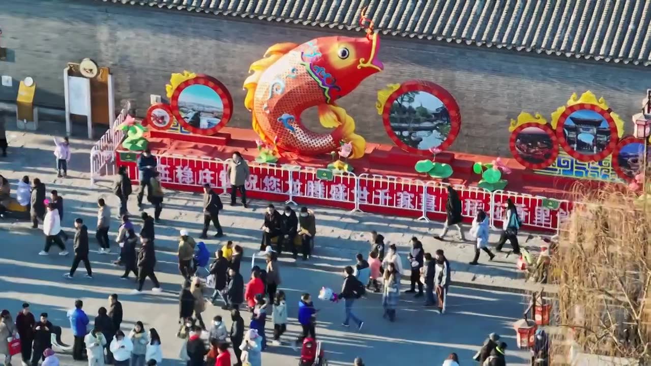 春节杨柳青古镇视频素材