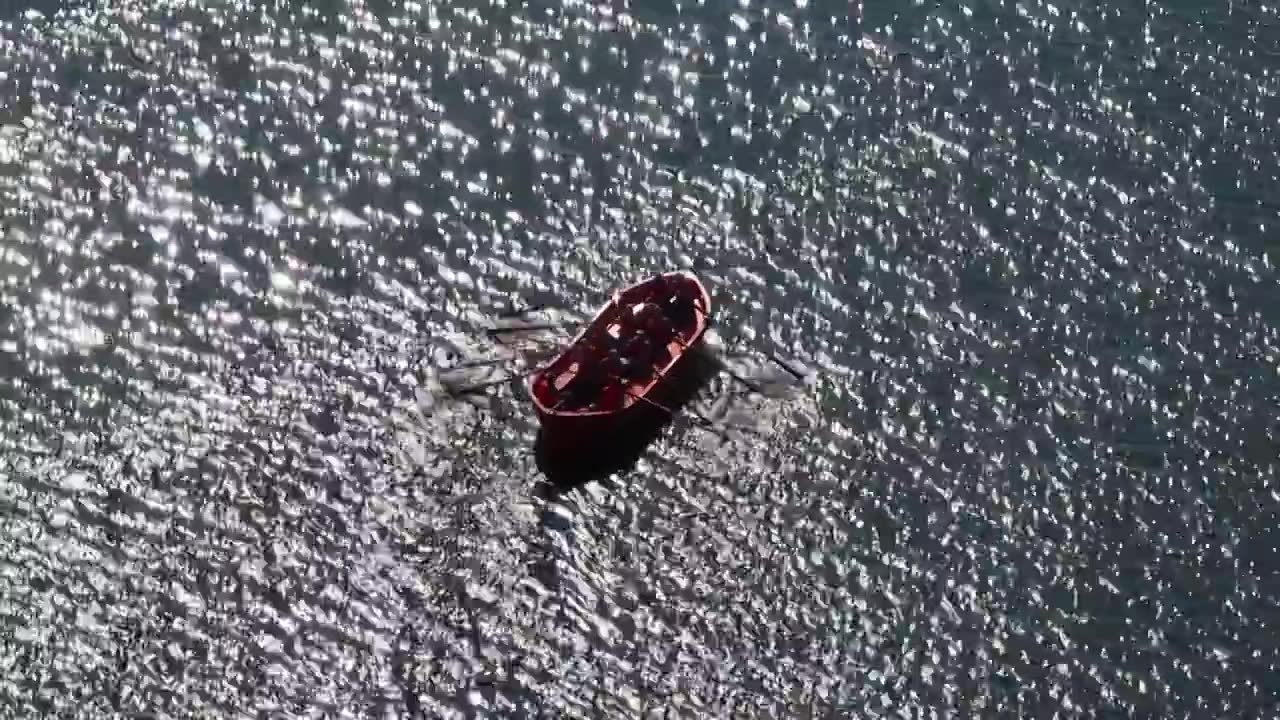 航拍滨州 团队划船视频下载