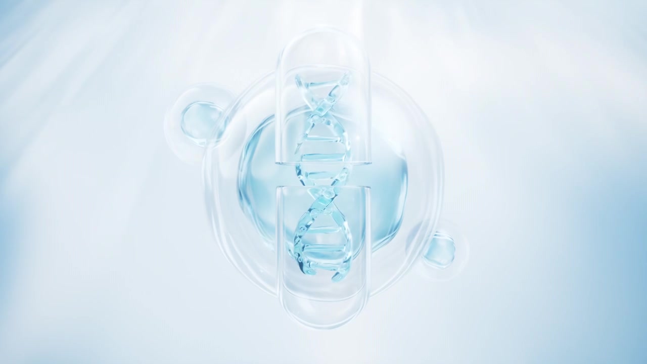 医药胶囊与蓝色背景3D渲染视频素材