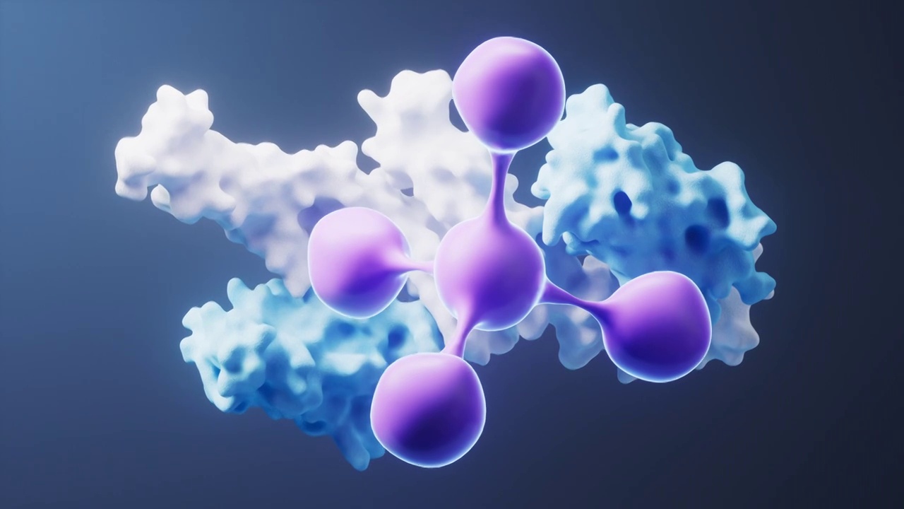 分子与蛋白质生物科技概念3D渲染视频素材