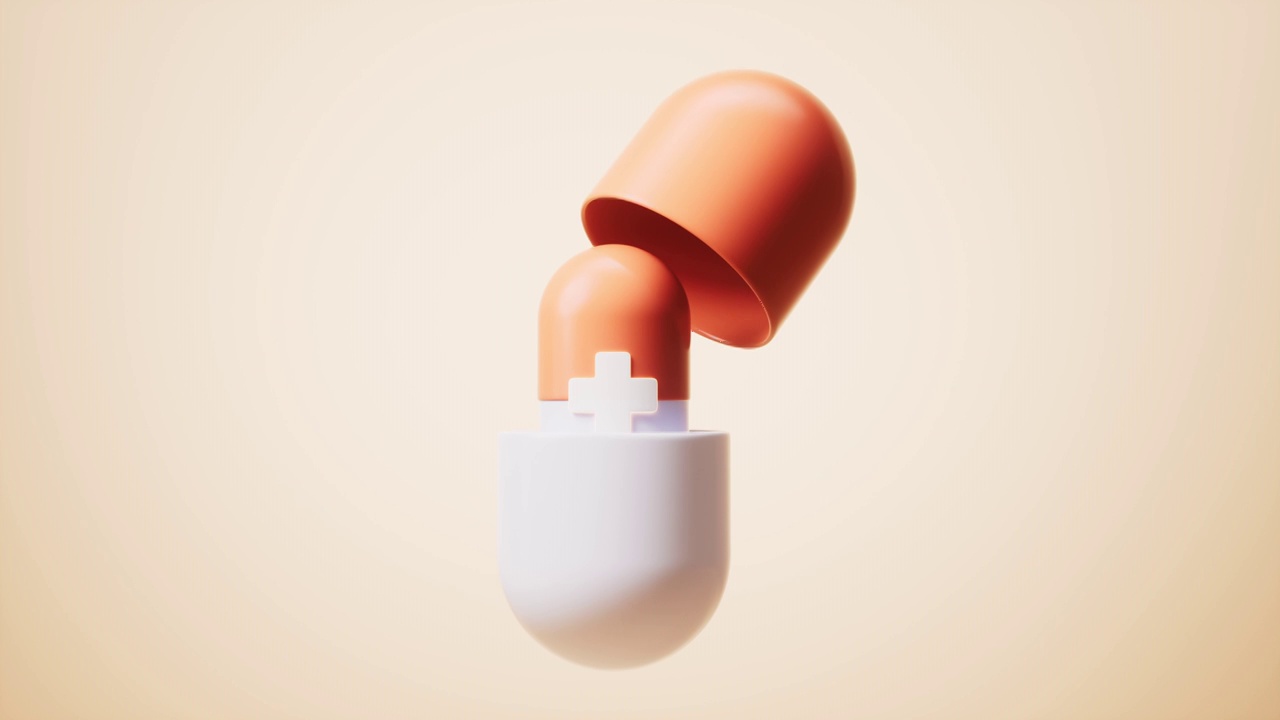 生物医药制药胶囊循环动画3D渲染视频素材