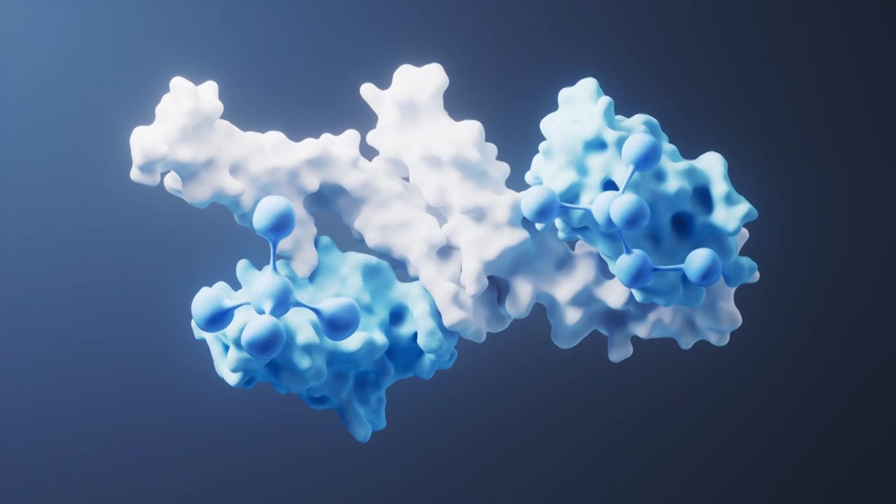 分子与蛋白质生物科技概念3D渲染视频素材