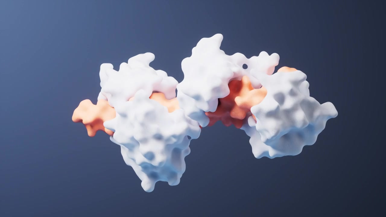 生物科技蛋白质分子结构循环动画3D渲染视频素材