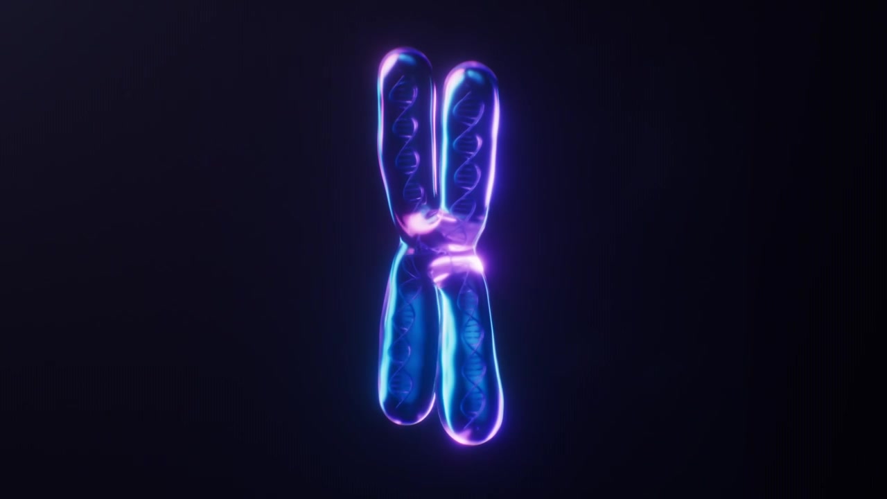 染色体与霓虹灯光效果循环动画3D渲染视频素材