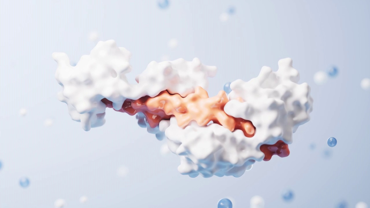 生物科技蛋白质分子结构3D渲染视频素材