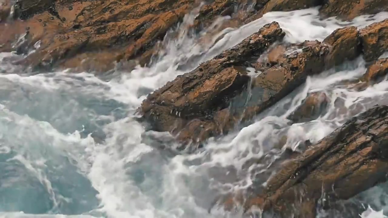 海边岩石海浪视频素材