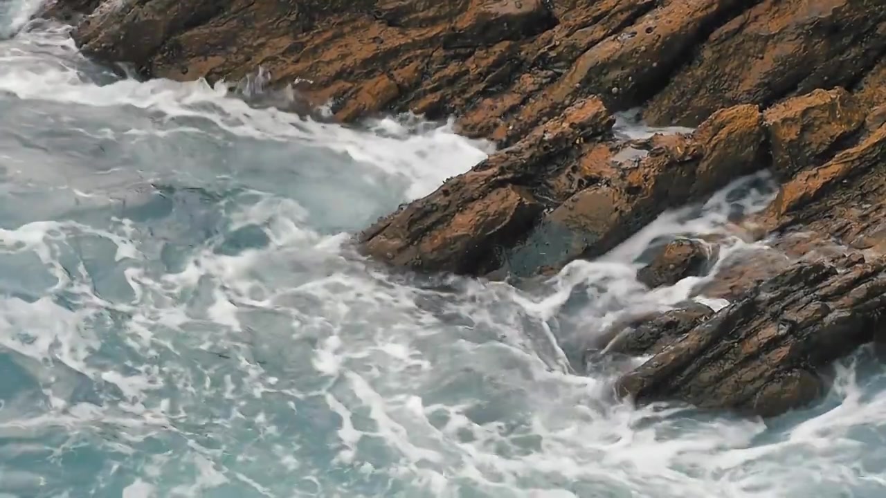 海边岩石海浪视频素材