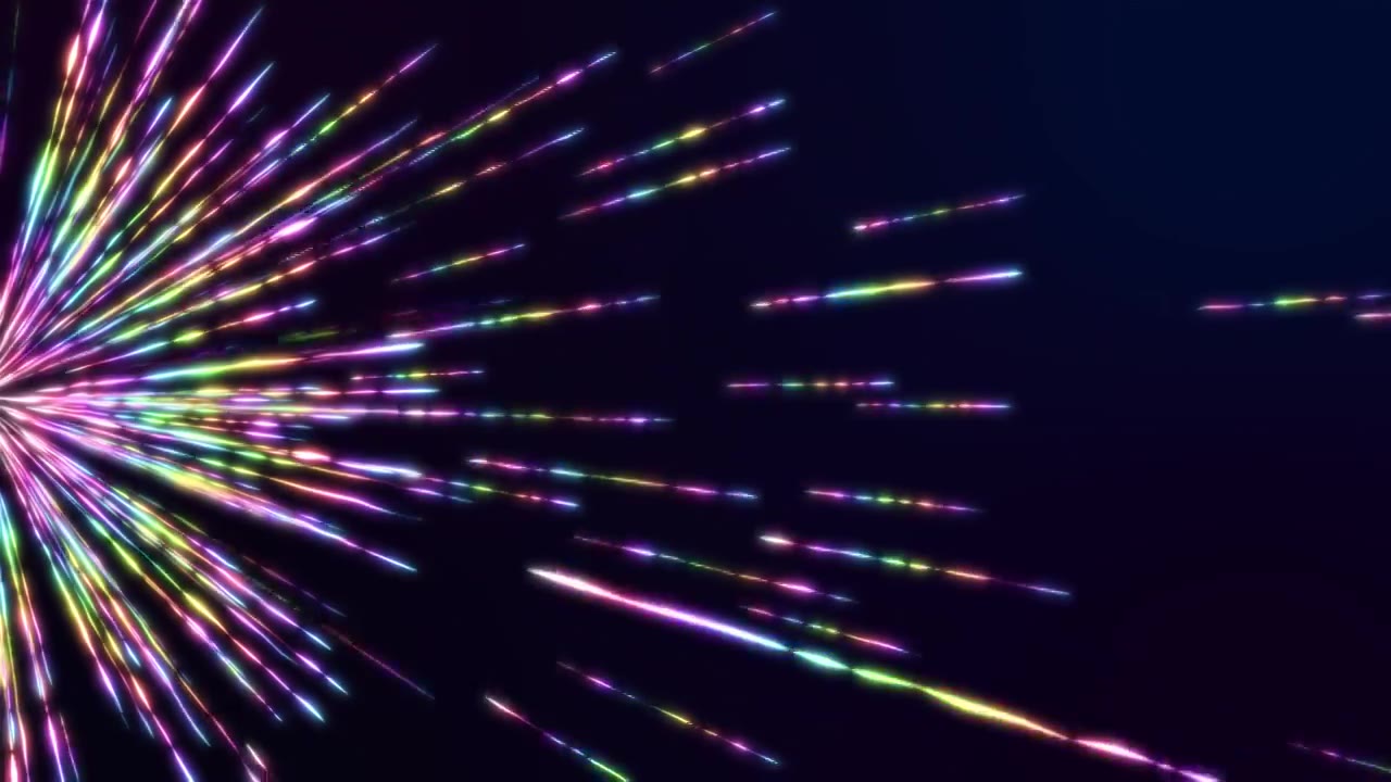 彩色粒子线条抽象彩虹放射视频下载