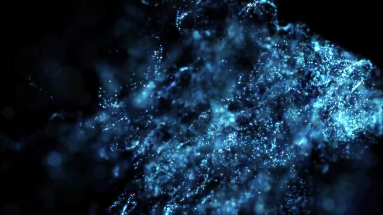 蓝色飘散粒子喷射唯美视频素材