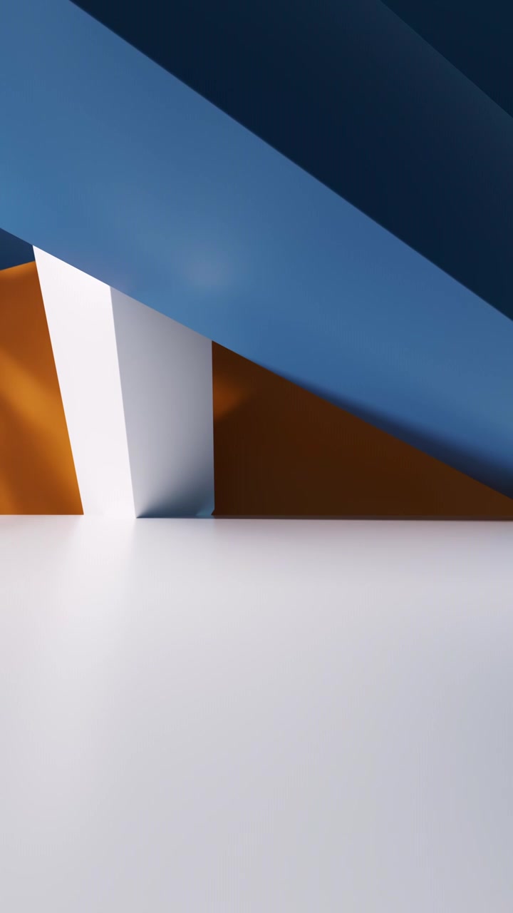 创意彩色几何体建筑空间三维渲染视频下载