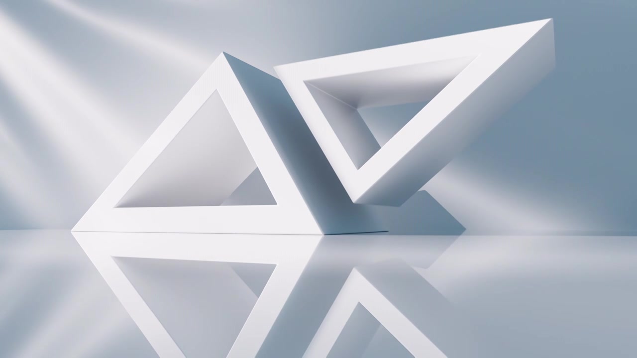 创意白色几何体建筑空间三维渲染视频下载