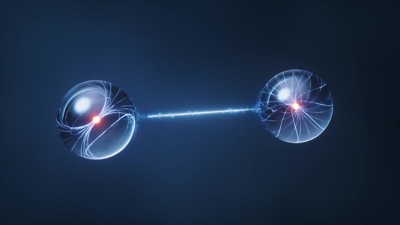 物理学量子纠缠概念三维渲染视频下载
