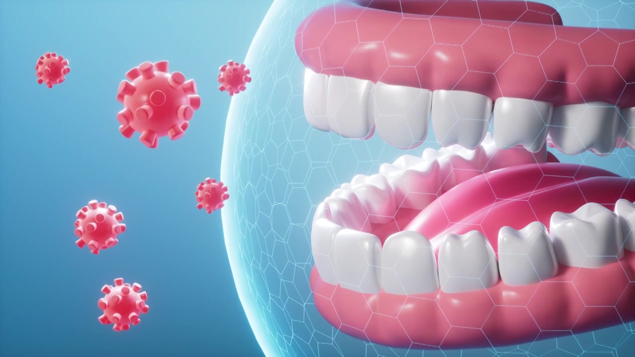 保护牙齿口腔健康概念动画视频素材