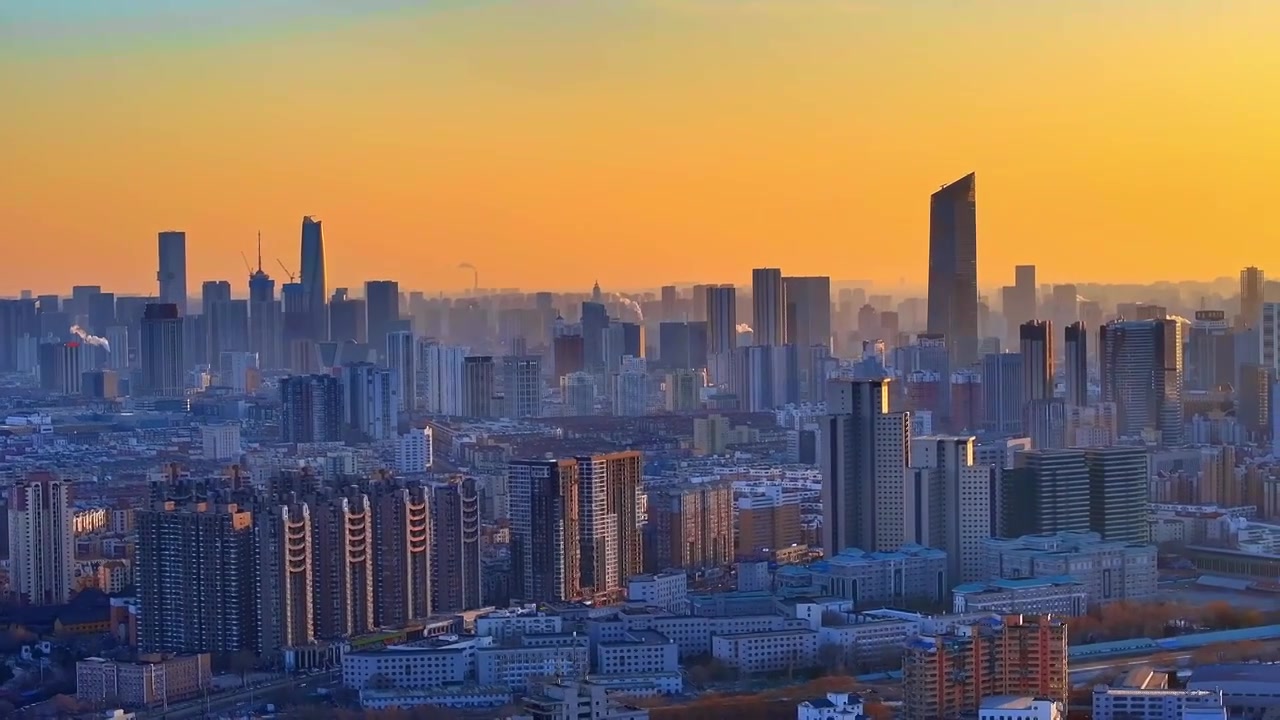中国辽宁沈阳城市城市日出视频素材