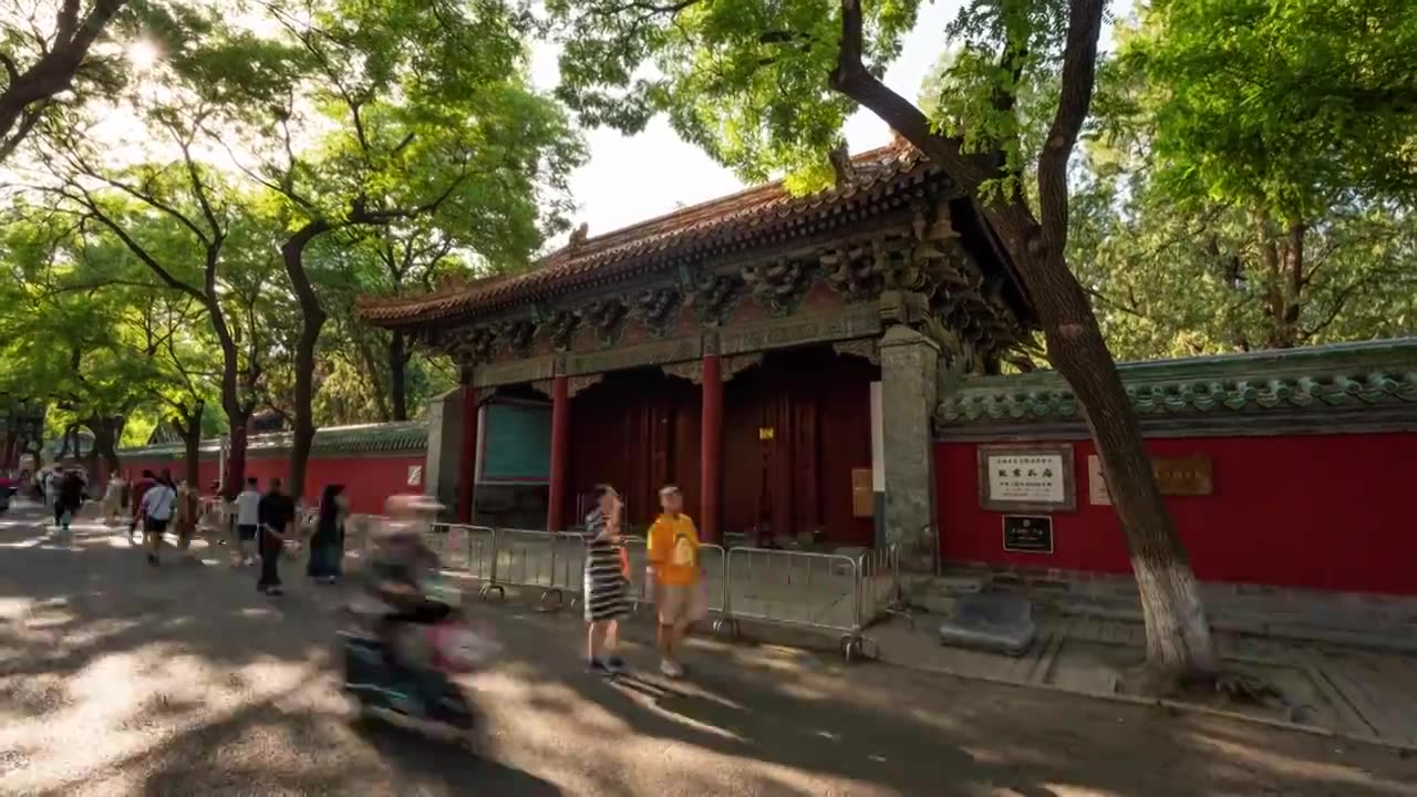 夏天胡同北京太庙视频素材