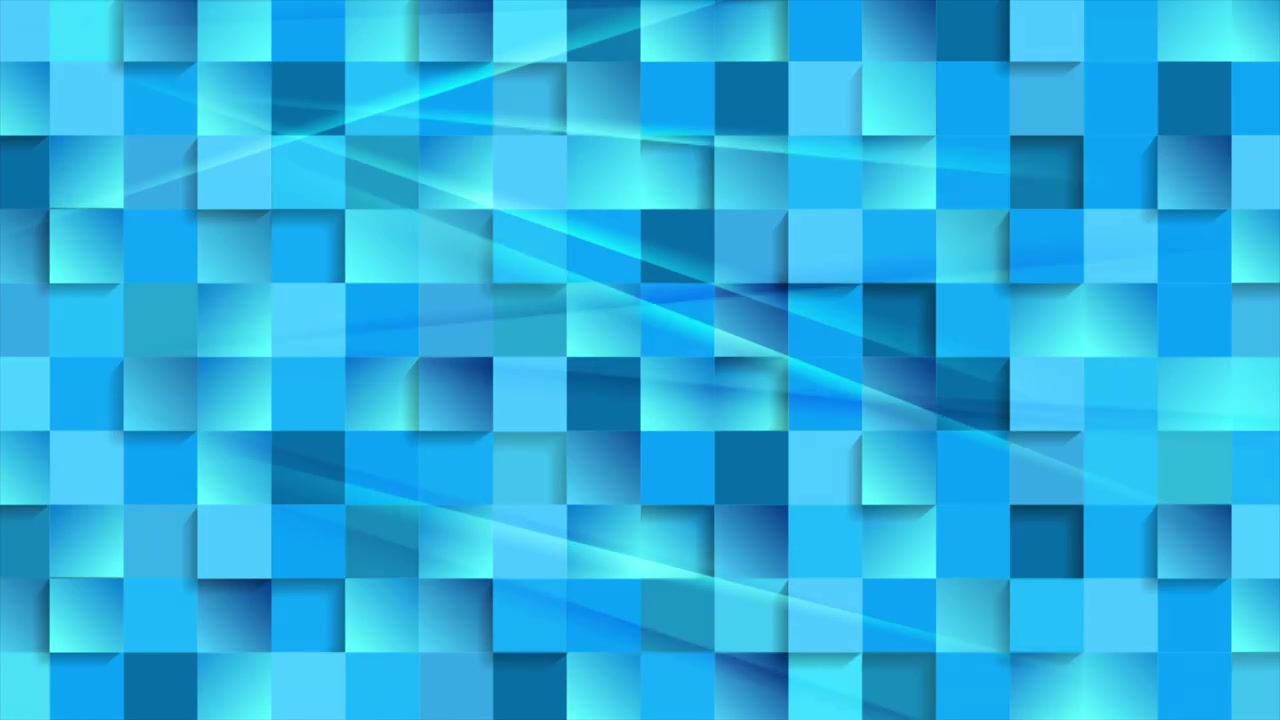 抽象的技术运动背景与蓝色光泽马赛克方块视频素材