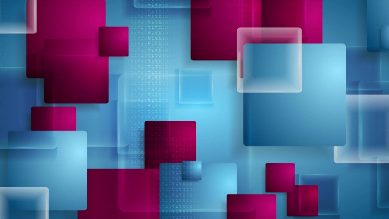 明亮的蓝色和紫色有光泽的方块视频动画视频素材