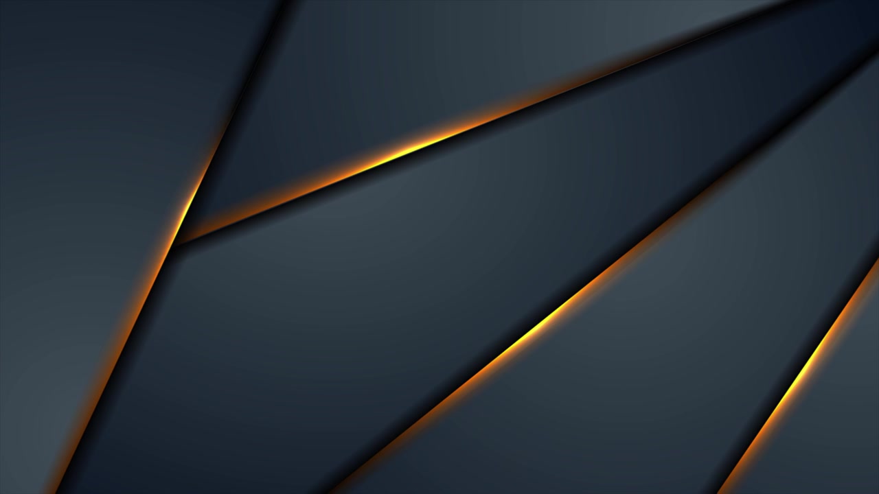 深蓝色抽象动画背景与橙色发光的光视频素材