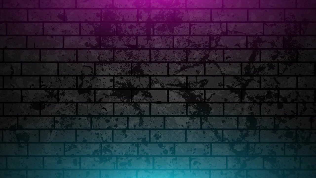 垃圾砖墙与霓虹灯视频动画视频素材