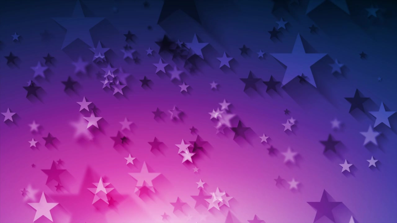 霓虹蓝色和紫色星星抽象闪亮的运动背景视频素材