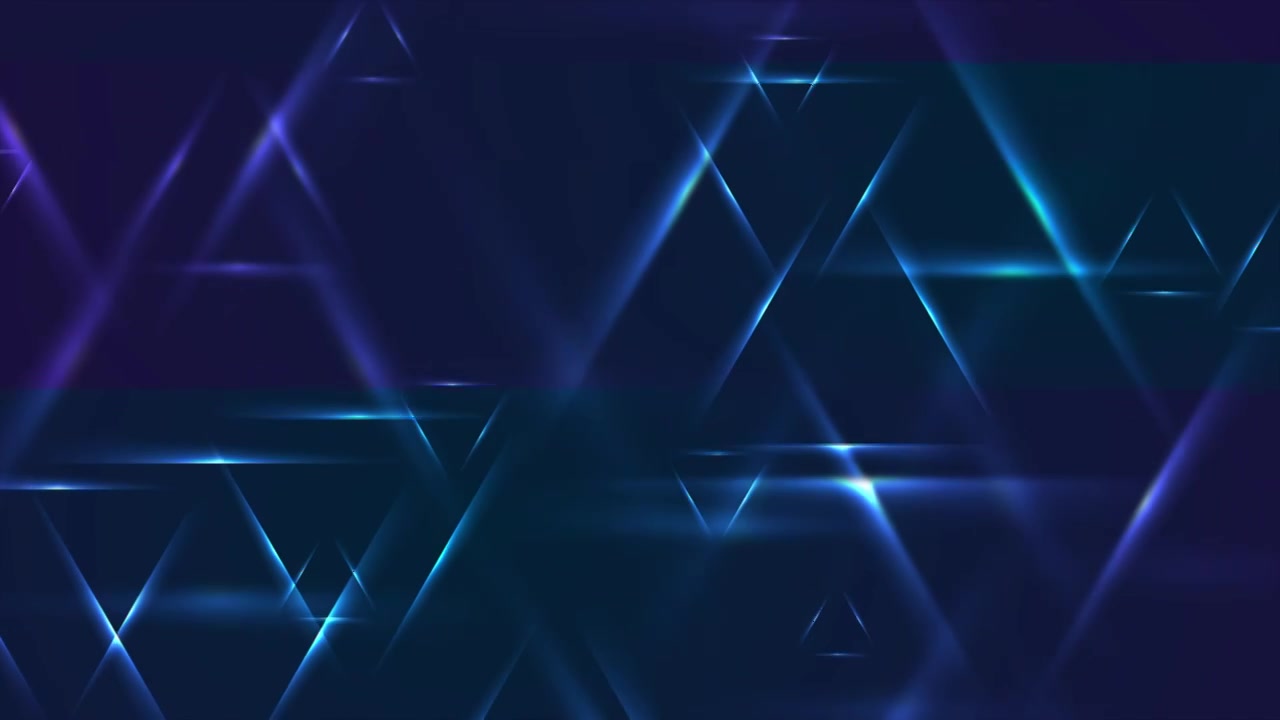 抽象发光霓虹蓝紫色三角形几何运动动画背景视频素材