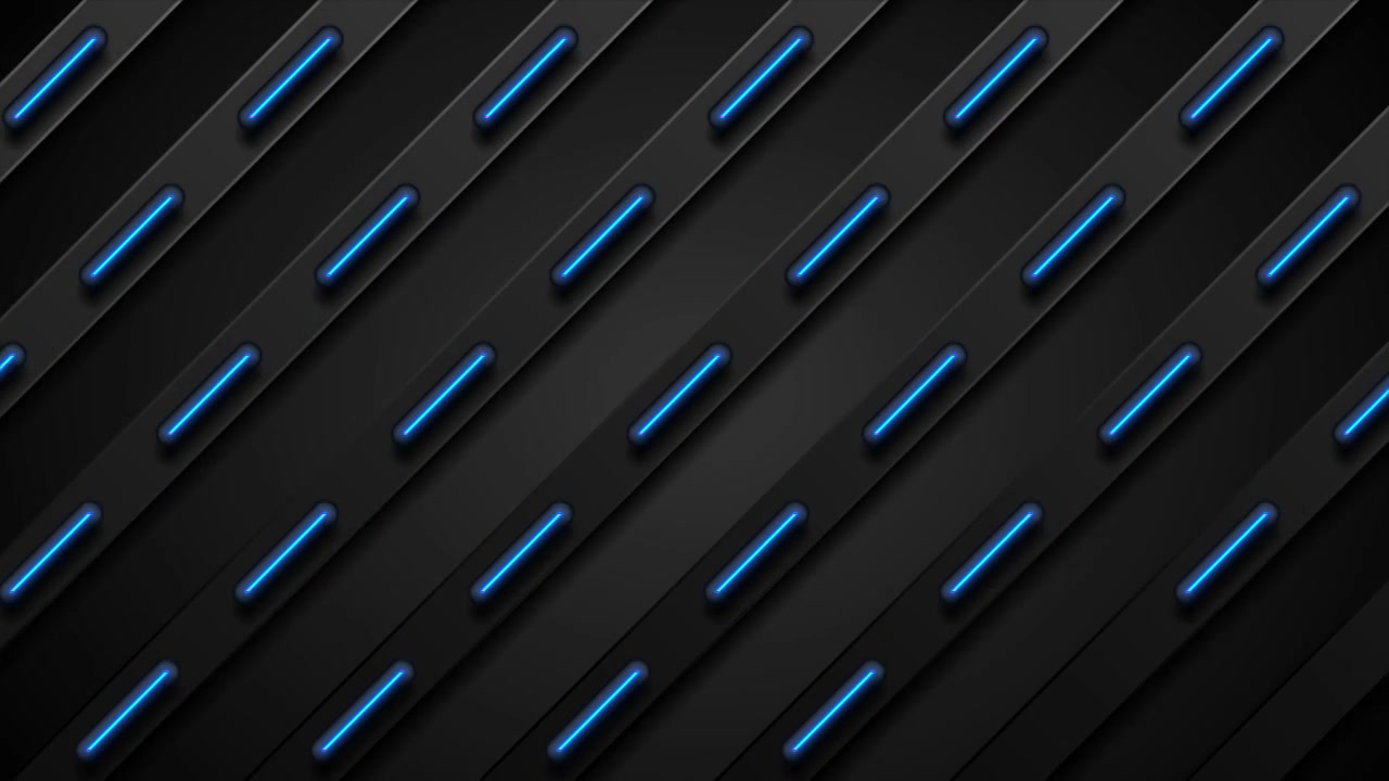 黑色和发光的霓虹蓝色条纹抽象运动背景视频素材