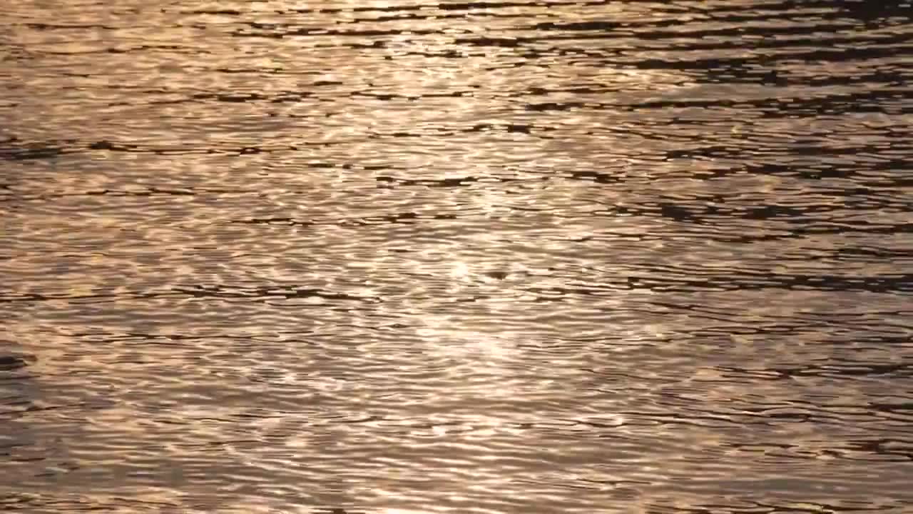 4K慢镜头视频-夕阳的光线落在水面上视频购买