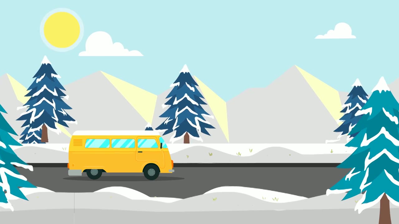 循环动态冬天旅游背景视频视频素材