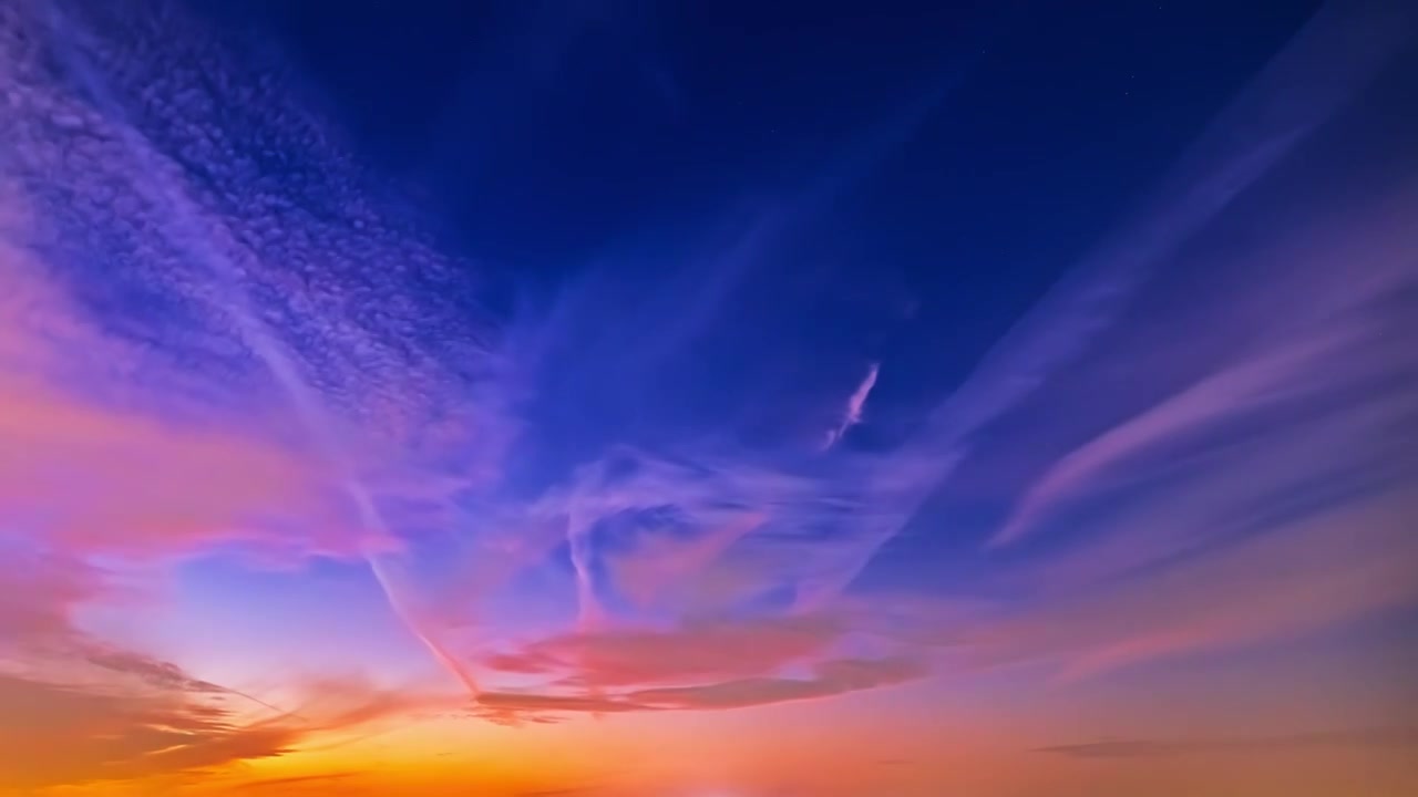 日落时多彩的云景延时视频下载