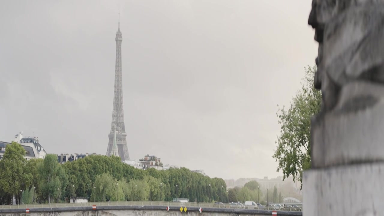 法国巴黎埃菲尔塔的壮丽景色。行动。夏天视频下载