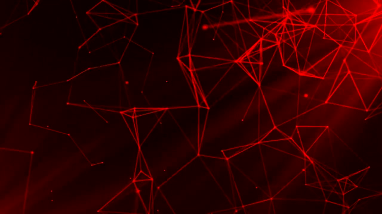 红色抽象的背景，神经丛，技术概念。运动。连接点和视频下载